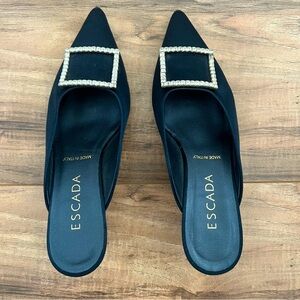 Navy Blue Escada Kitten Heels